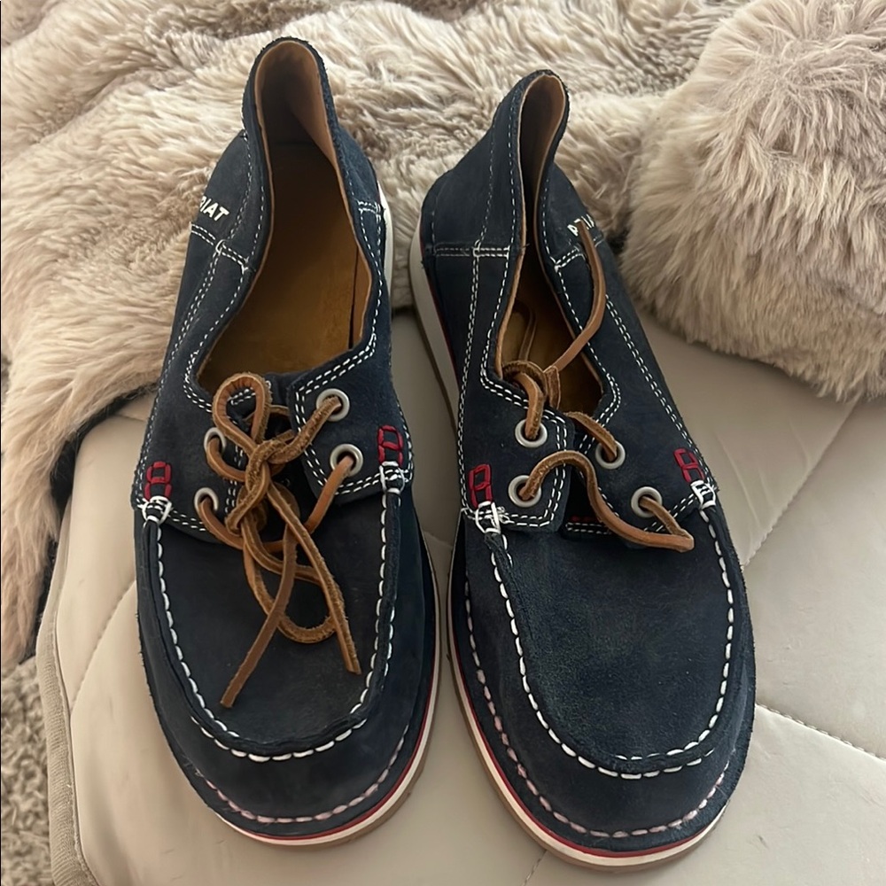 Ariat Navy Cruiser Shoes with Brown Laces